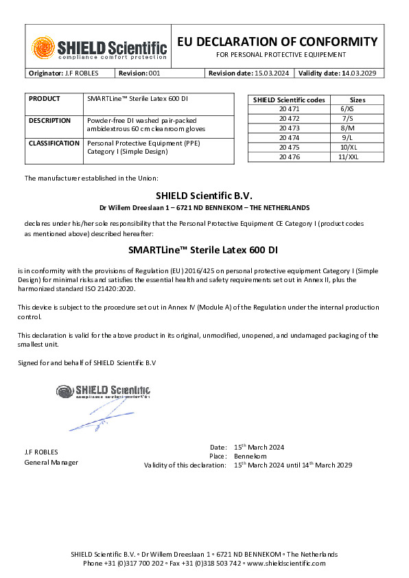 PDF SMARTLine™ Latex stérile 600 DI